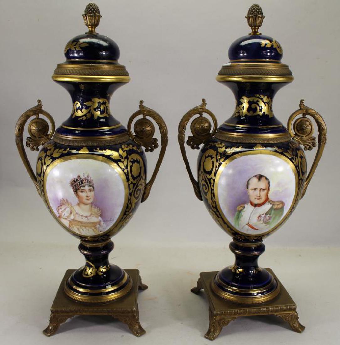 (2) Sevres Style Urns, Napoleon & Josephine (1 of 7)