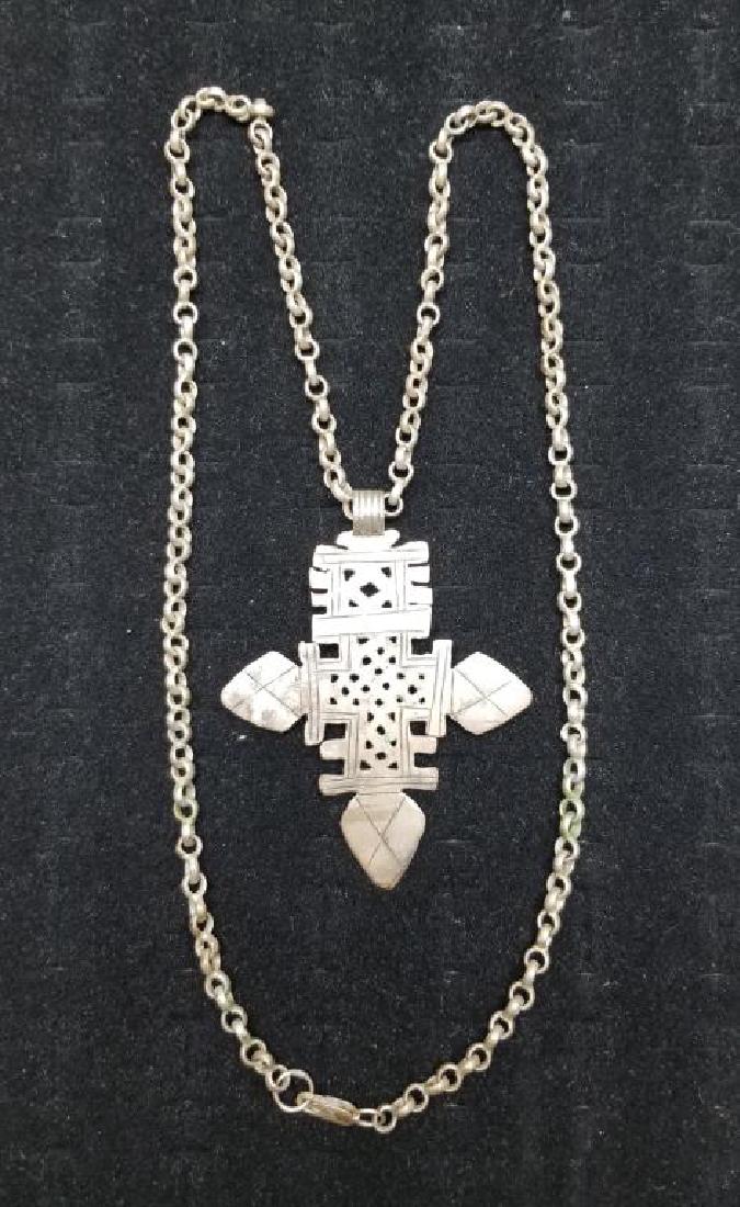 Egyptian Style Cross Necklace w/ Silver Clasp (1 of 5)