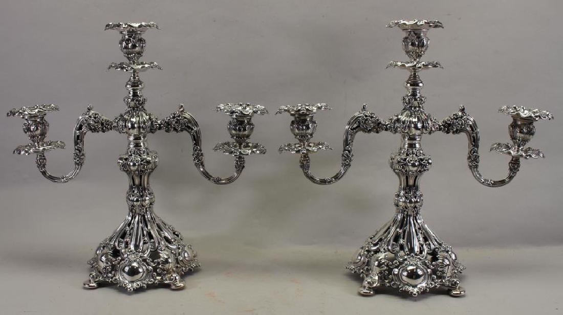 Pair of Silverplate 3-Arm Candelabra (1 of 4)