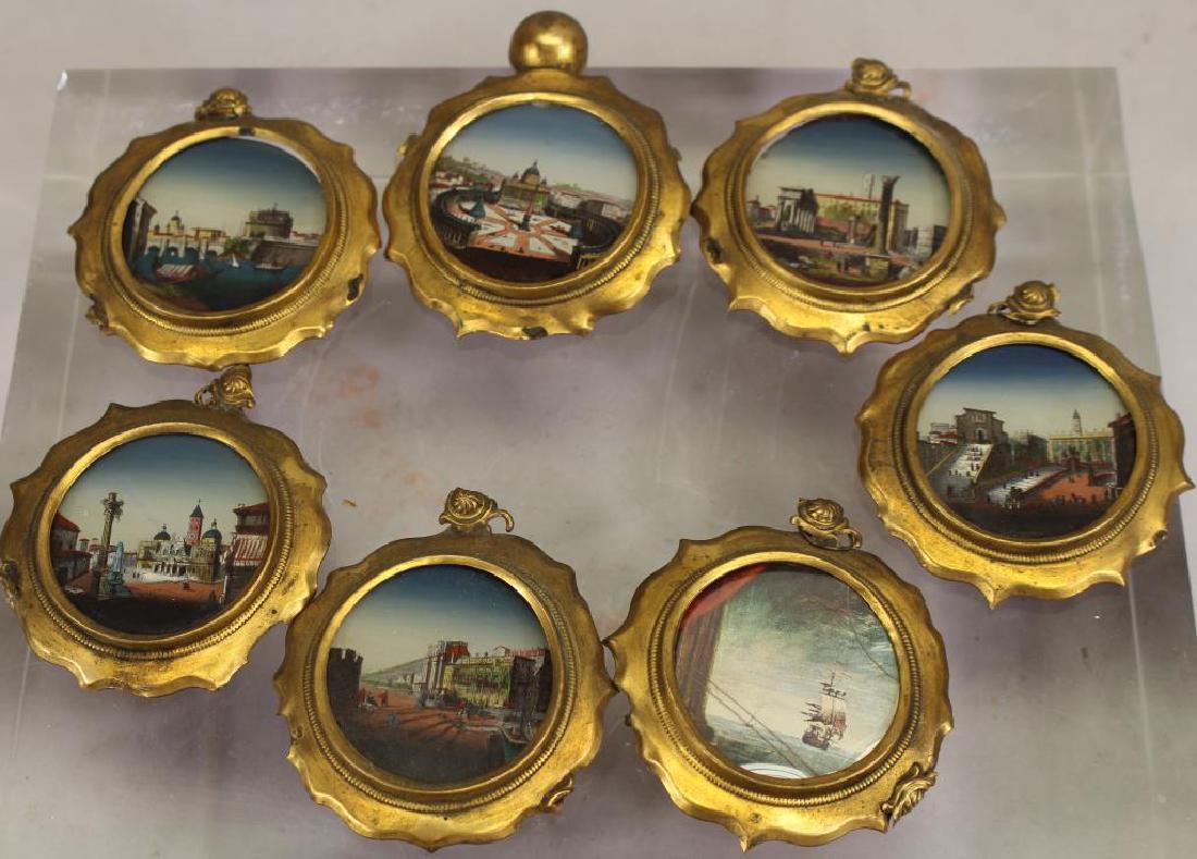 (7) European School Reverse Glass Painted Tondos (1 of 6)