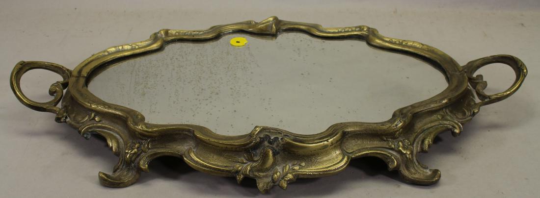 Antique Silvered Bronze Mirrored Tray (1 of 2)