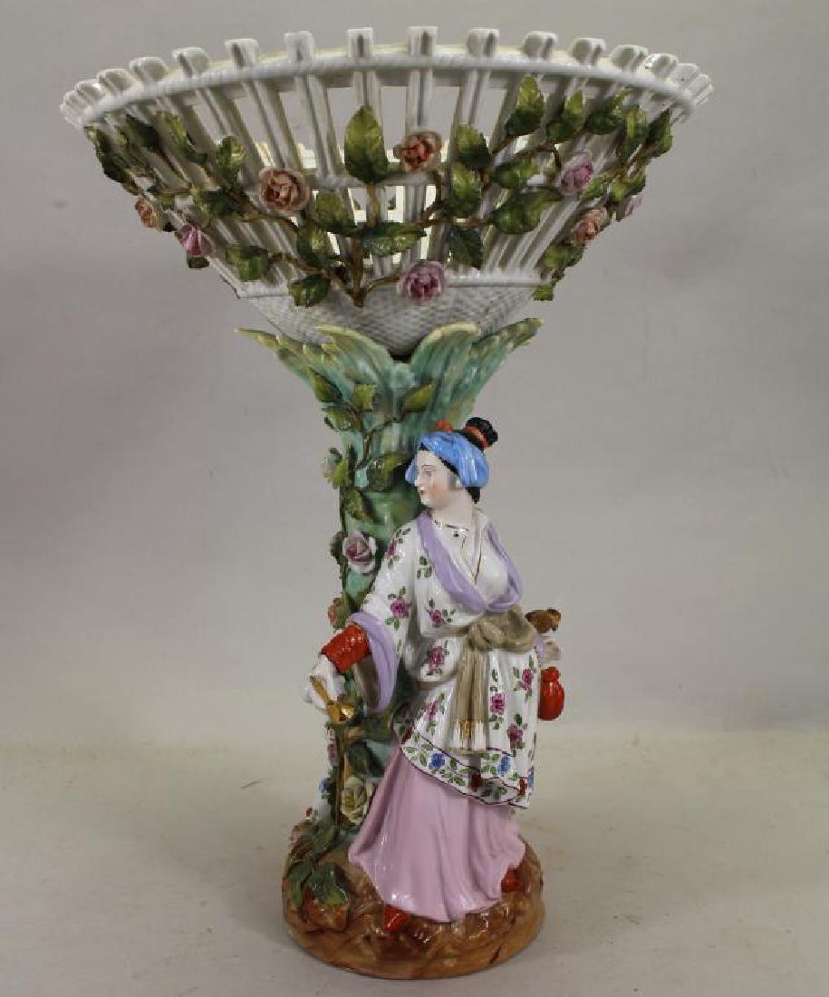 European Figural Porcelain Centerpiece, Signed (1 of 6)