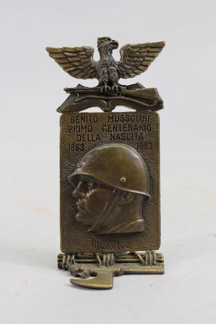 Bronze Benito Mussolini Plaque (1 of 2)