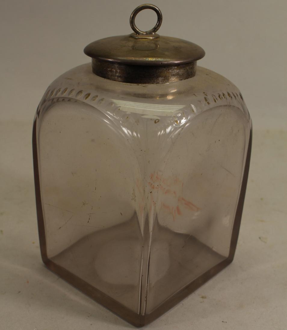 18th C. Glass/Silver Tea Caddy (1 of 2)
