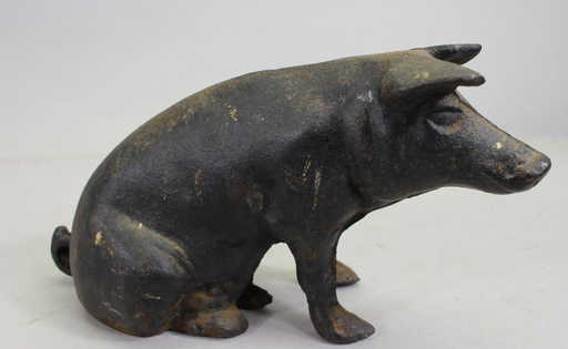 Antique Cast Iron Piggy Bank/Door Stop - Antique Cast Iron Piggy Bank/Door Stop