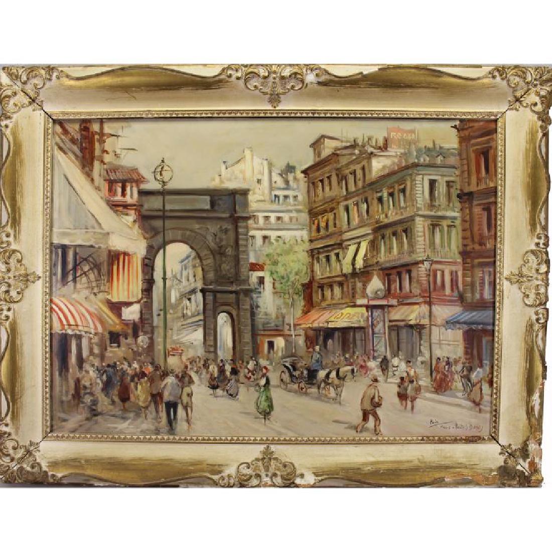Early 20th C. Paris Street Scene with Figures (1 of 5)