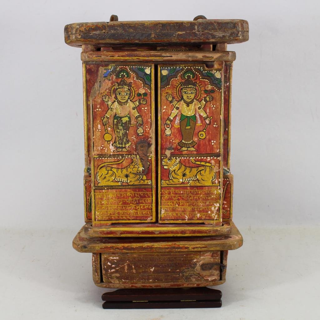 Antique Wooden Tibetan Travel Shrine (1 of 9)