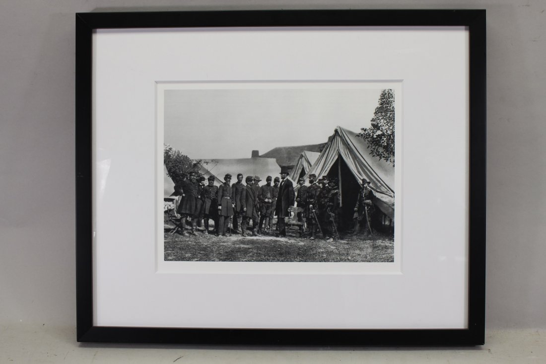 Framed photo of President Lincoln at Antietam (1 of 2)