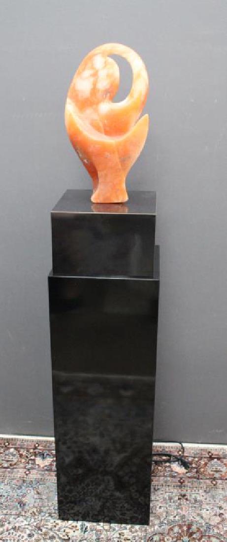 Carved Stone Modernist Sculpture on Stand (1 of 6)