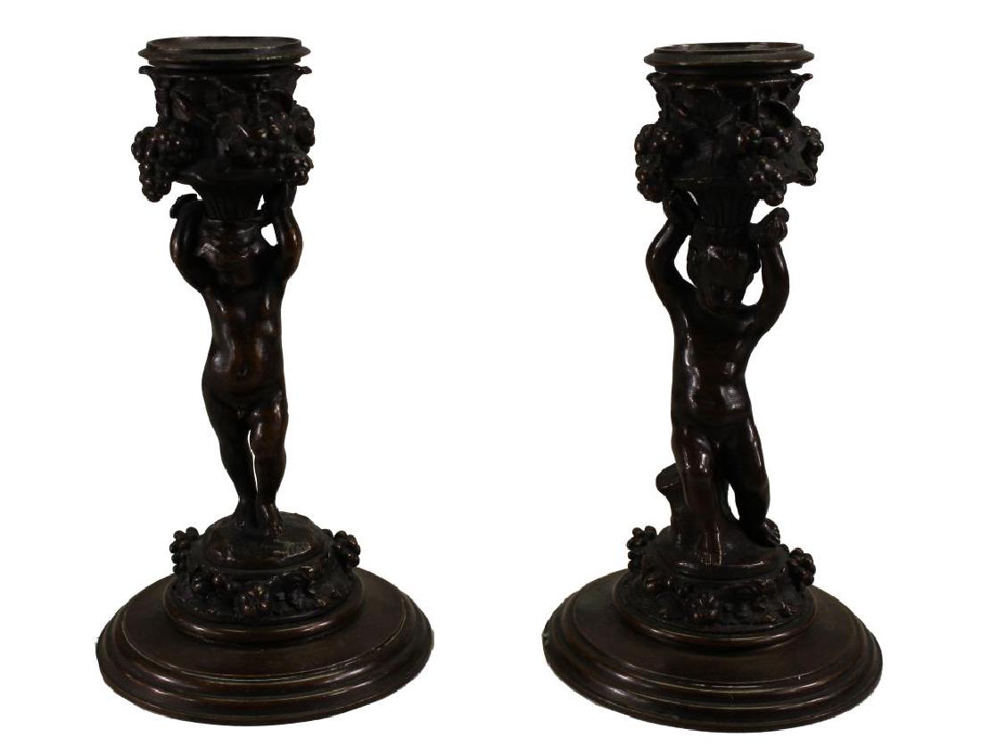 Figural Barbedienne Cherub Candle Sticks (1 of 5)