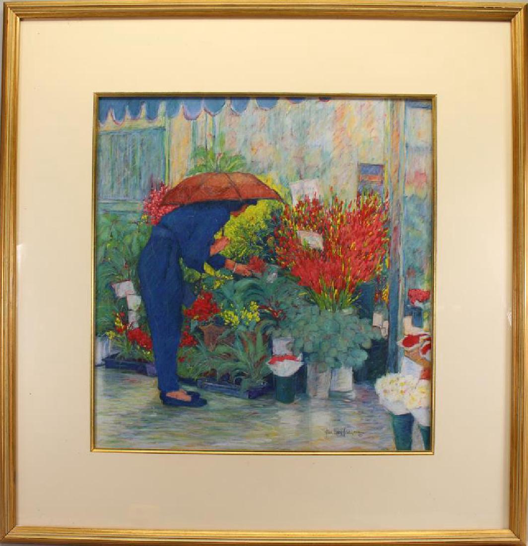 Alice Hyde PSA, Pastel of Woman at Flower Market (1 of 4)