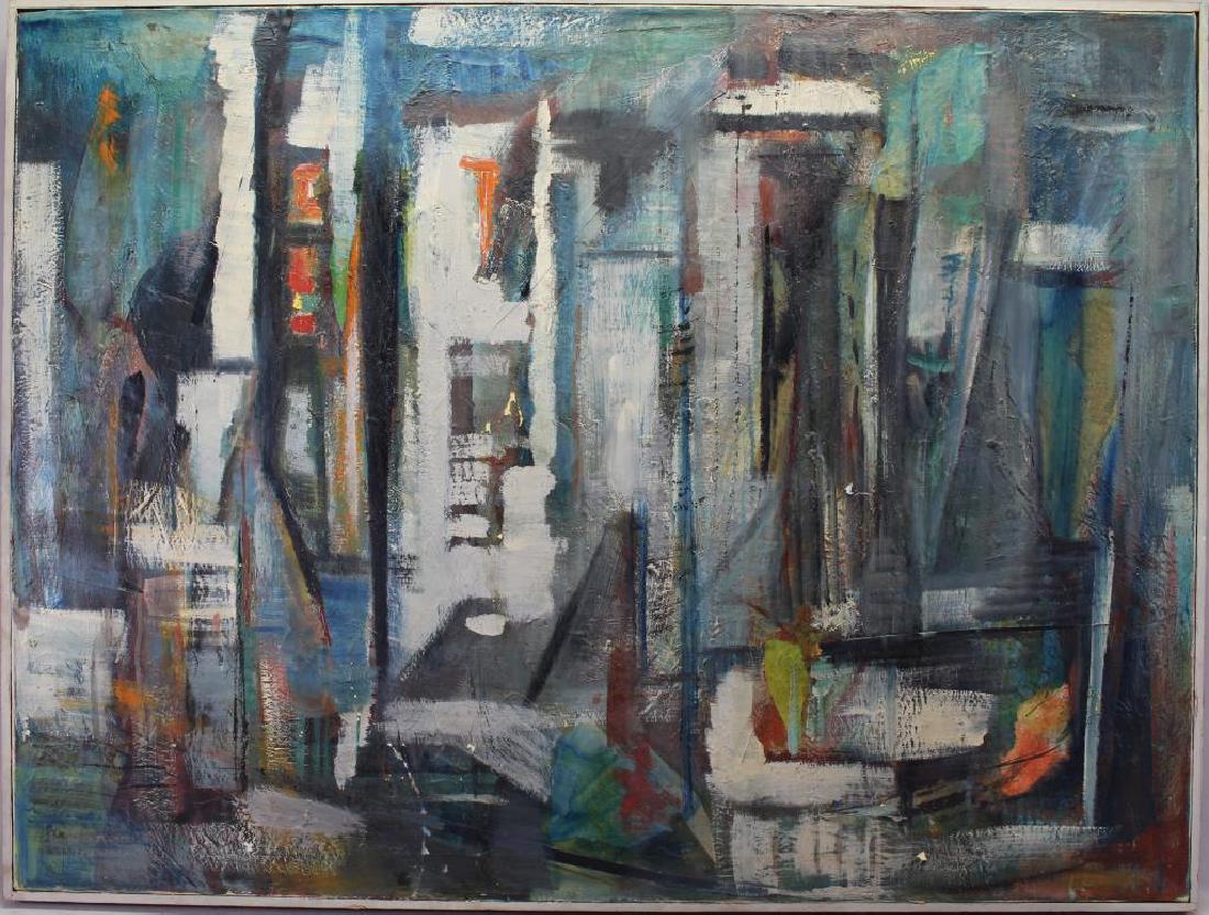 Large 20th C. Abstract Oil/Canvas (1 of 4)