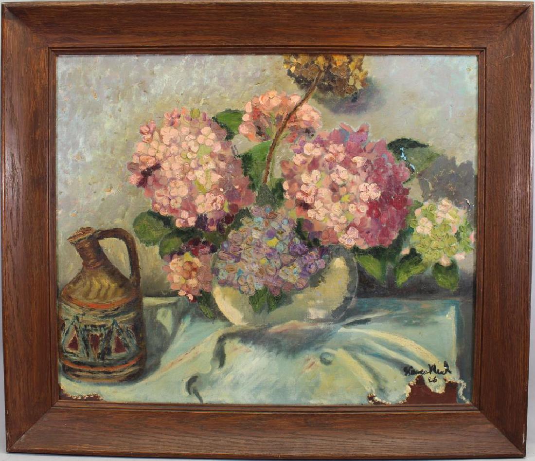 Signed, 20th C. Painting of Bouquet of Flowers (1 of 4)