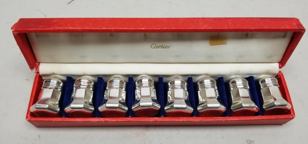 (8) Sterling Silver Cartier Salt/Pepper Shakers (1 of 5)