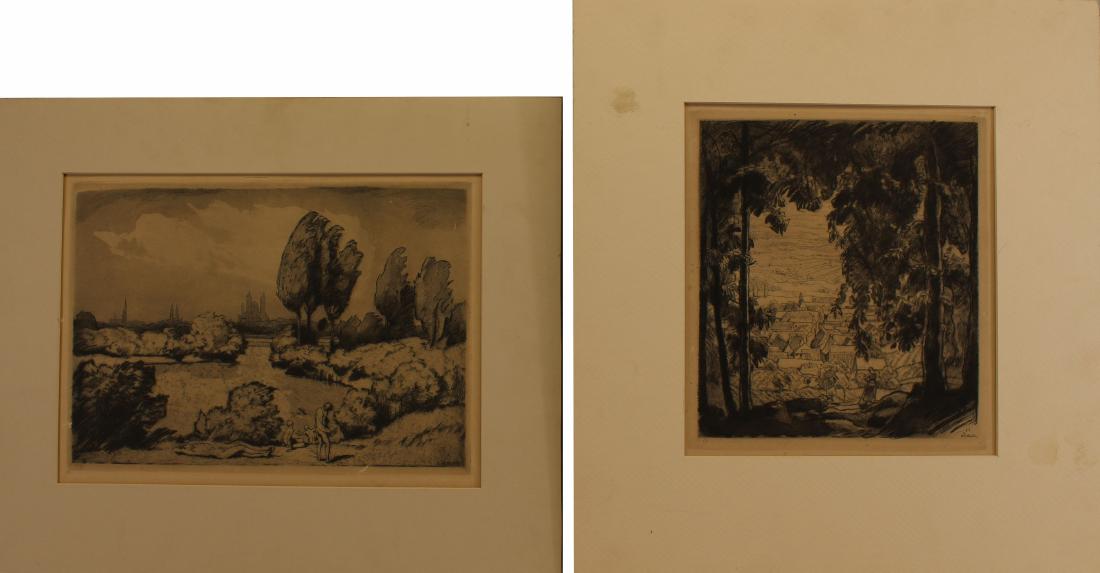 (2) Paul Burck (1878 - 1947) Etchings (1 of 8)