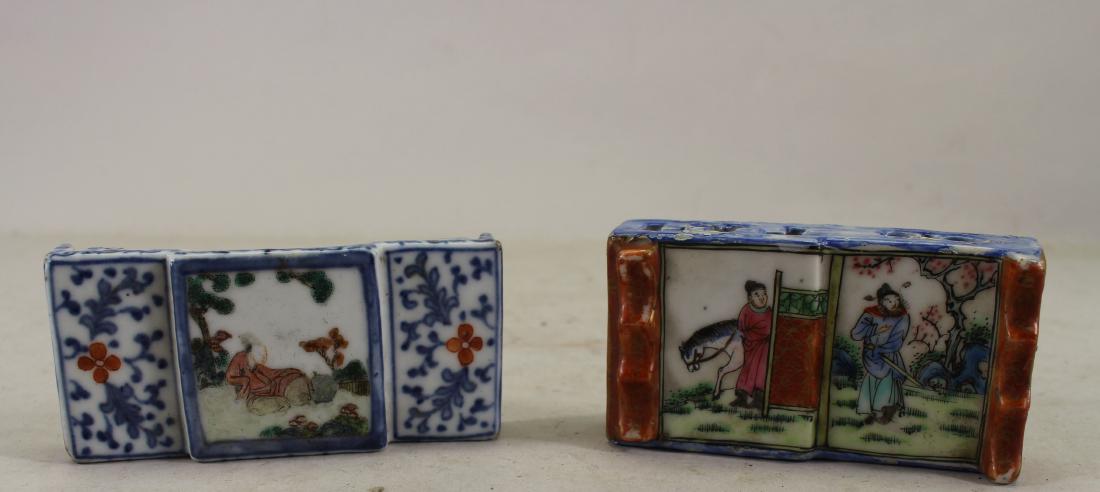 (2) Chinese Blue/White Figural Ink Stands (1 of 4)