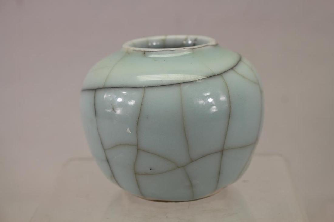 Chinese Crackle Style Ceramic Ovoid Form Jar (1 of 5)