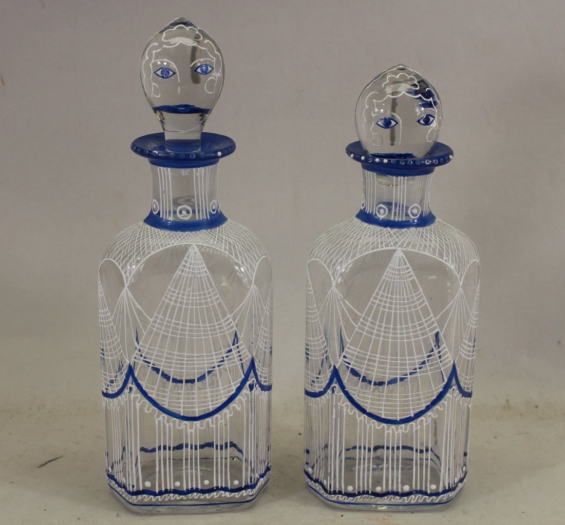 (2) Figural French Glass Decanters (1 of 3)