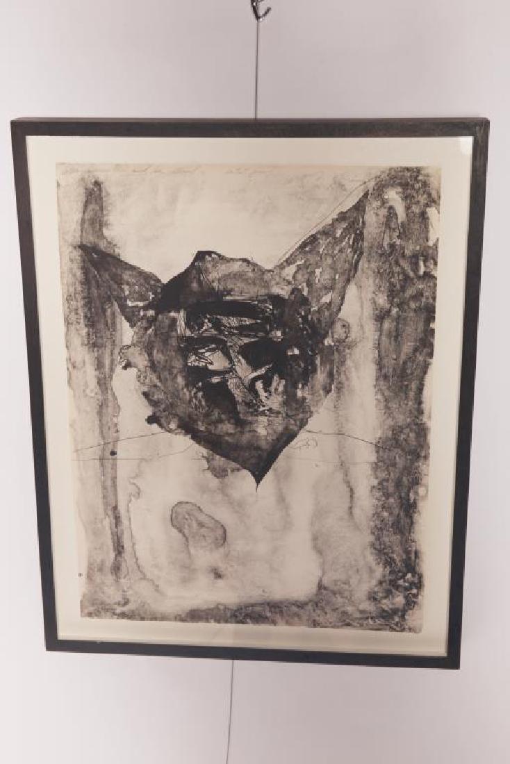 AP Nathan Oliveira (American 1928-2010): AP Nathan Oliveira (American 1928-2010) Giacometti and the Devil Artists Proof from the suite "Twelve Intimate Fantasies" 1964Approx 20"x15"