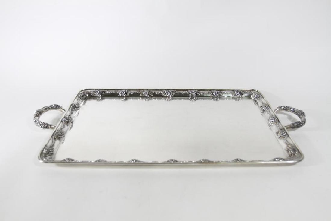 Sterling Silver Antique American Tray 90.51 Troy oz: Armorial CrestMarked: "Walker Sterling Silver" 14" x 28" 90.51 Troy Oz, 2815 grams