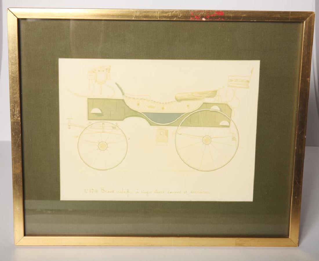 Set of 3 Framed Hermes Coaching Carriage Prints: Set of 3 Framed Hermes Coaching Carriage Prints