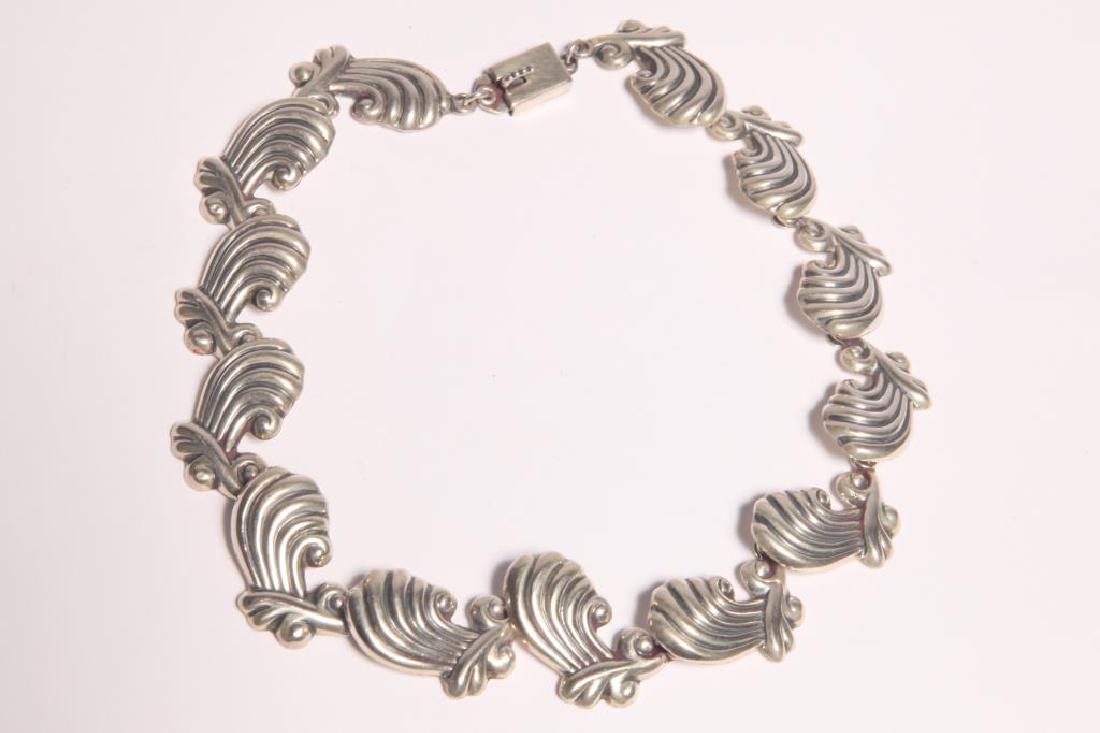 Bernice Goodspeed Sterling Silver Necklace: Bernice Goodspeed An American born cultural anthropologist, Bernice Goodspeed settled in Mexico City in 1930 and then Taxco in 1938 and opened up a studio and gallery. She was an active silversmith un