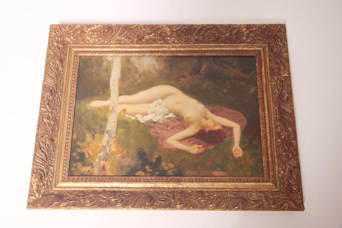 Joseph Tomanek 1889-1974 Gilt Framed Oil on Board: Joseph Tomanek 1889-1974 Gilt Framed Oil on Board Nude Sight Size: 13 1/2 x 9 1/2 inches