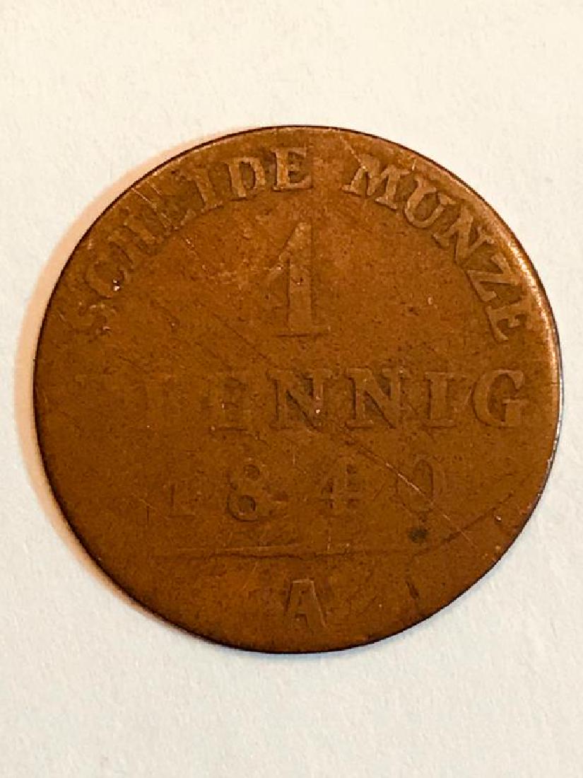 1840 1 Pfennig German Coin (1 of 2)