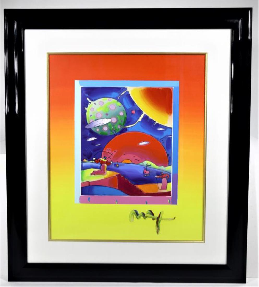 Peter Max (born 1937) Year 2250: Overall: 35 x 31 Sight: 23.5 x 19 Condition: Immaculate Signed Lower Right in Acrylic Year 2250 Peter Max is a multi-dimensional artist focused on contemporary events. When he left art school in the 1