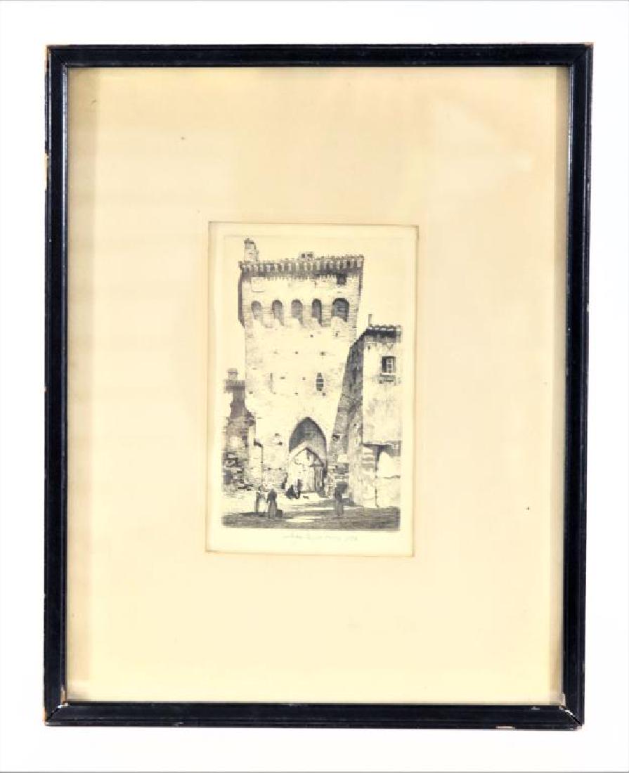 John Taylor Arms (1887 - 1953): John Taylor Arms (1887 - 1953) Overall: 15 x 12 Sight: 7 1/4 x 4.5 Medium: Etching 1928 Condition: great, framing has some wear. One of the more famous printmaker of the early 20th century, John Taylo