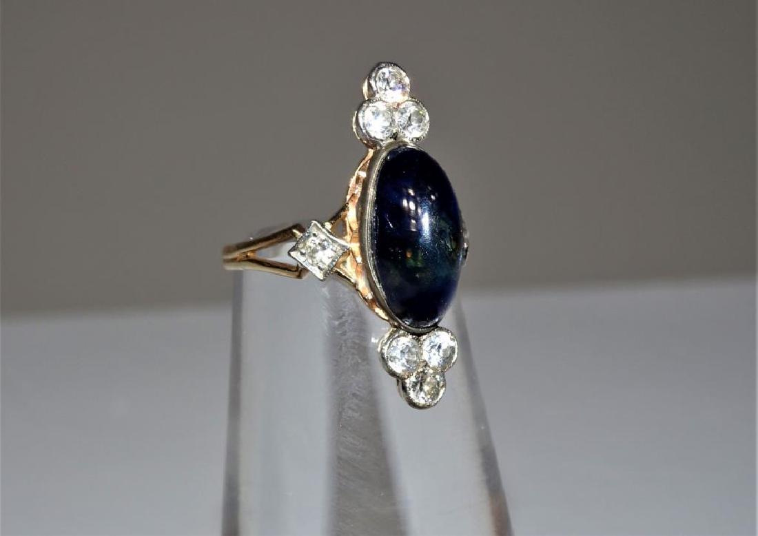 Pre-Russian Revolution Star Sapphire Diamond Ring (1 of 4)