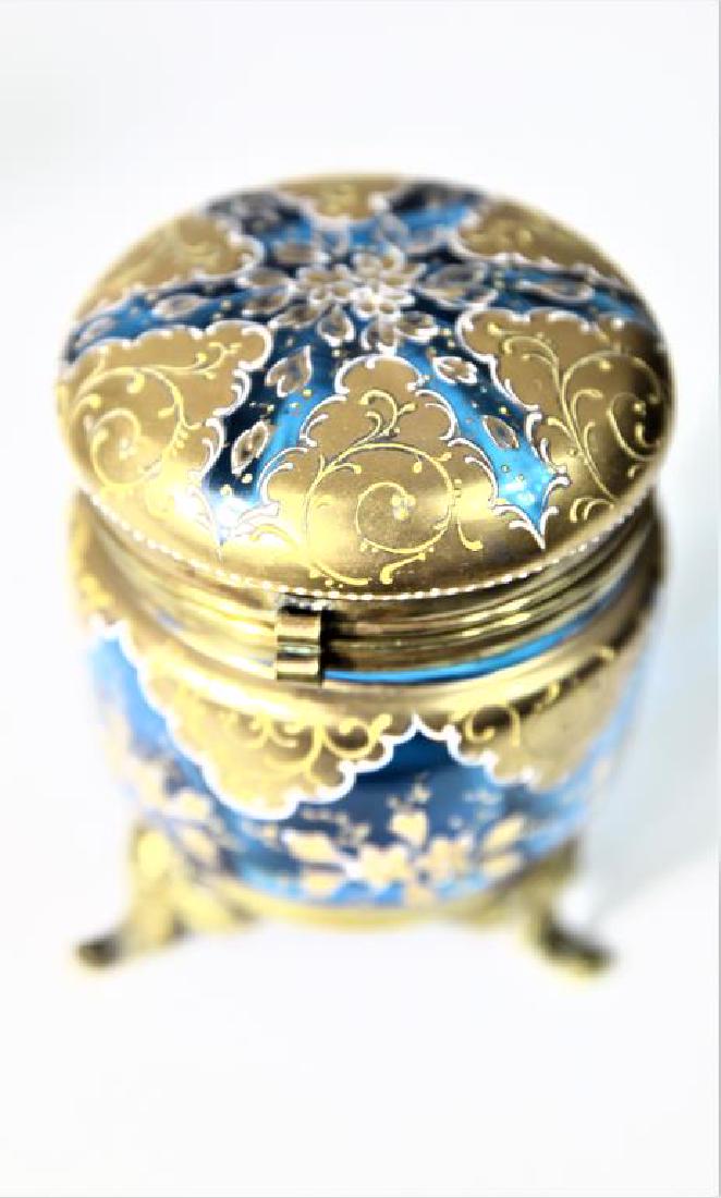 (1) Blue dresser box with gold gilding (1 of 2)