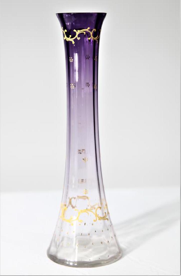 Vase, amethyst shading to clear, Moser-type (1 of 3)