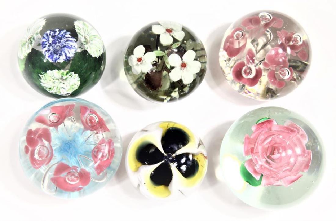 Six (6) large floral paperweights (1 of 20)
