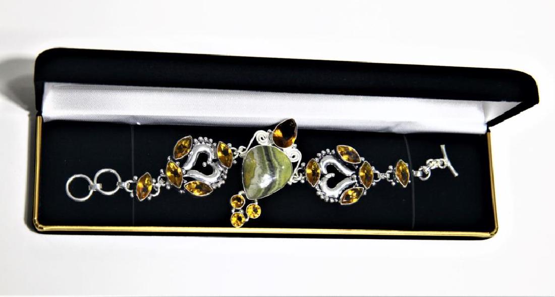 Sterling Silver Citrine Agate Bracelet (1 of 4)