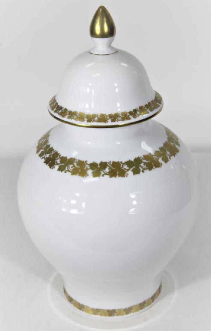 Kaiser German Porcelain Gilt trimmed Jar + Cover: Kaiser German Porcelain Gilt trimmed Jar w/ cover Size: 10 x 6" Condition: Great