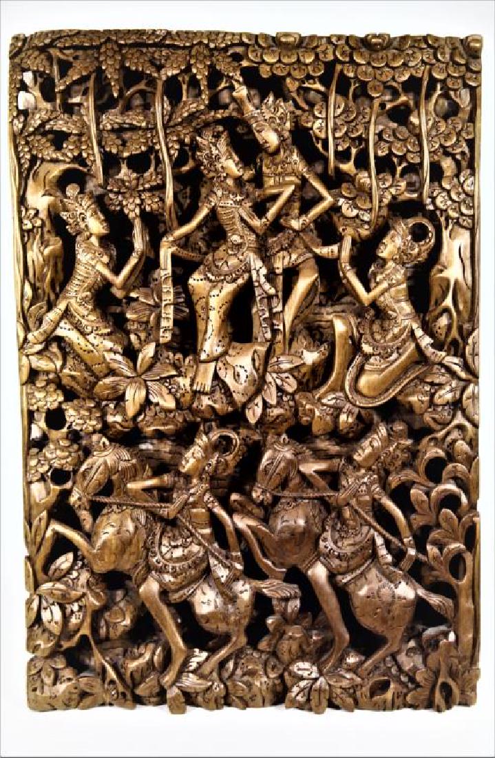 Gilt Painted Wooden Architectural Panel (1 of 4)