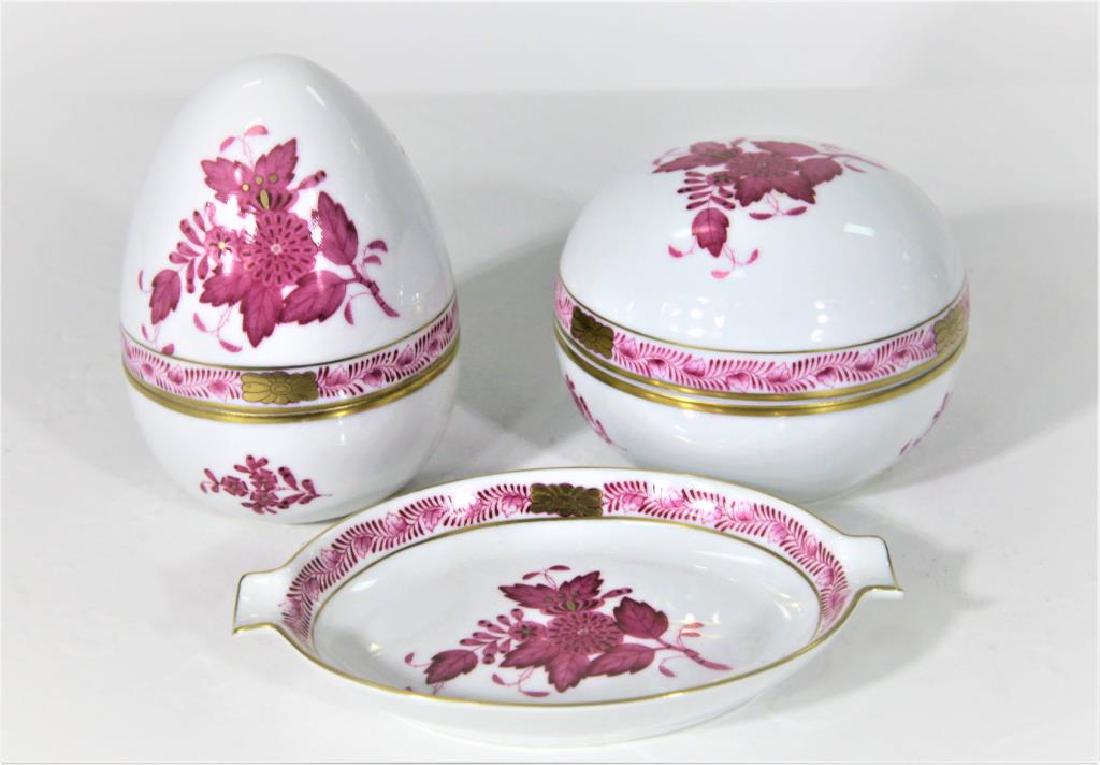 (3) Hand Painted Herend Hungary Oval Dishes (1 of 12)