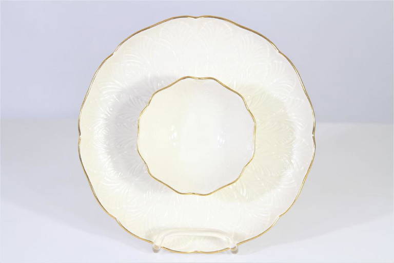 Lenox Chip & Dip Platter Bowl, 24 K Gold Detailing