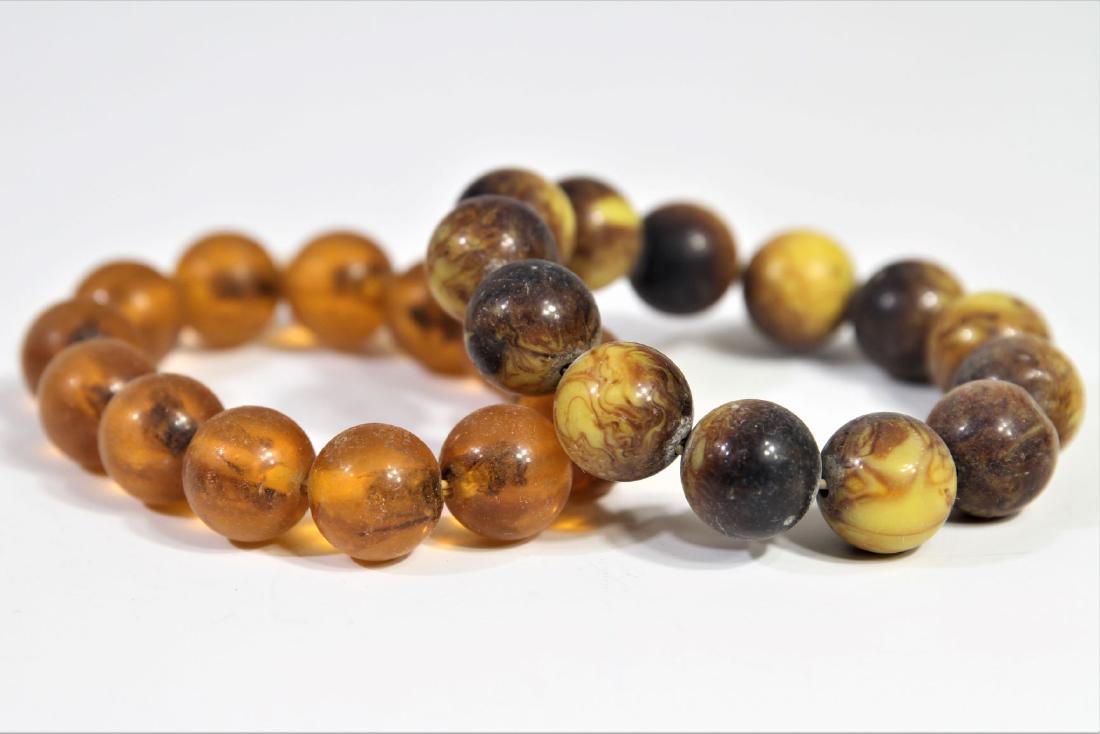 (2) Large Beaded Bracelets: (2) Large Beaded Bracelets_x000D_ Size: around 4 in