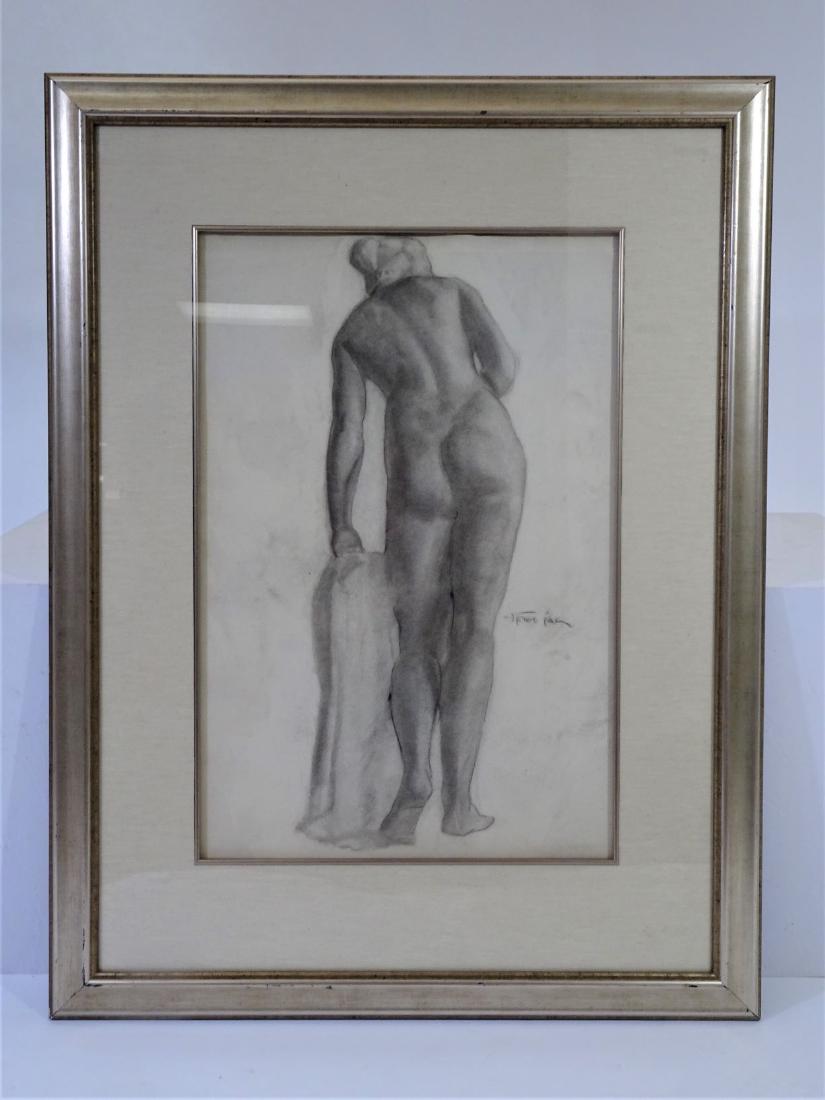 Pal Fried (1893 - 1976) Drawing: Pal Fried, (1893-1976), Hungarian American artist, was born in Budapest and studied at the Hungarian Academie under Professor Hugo Pohl and in Paris under Claude Monet and Lucien Simone. Under Pohl's