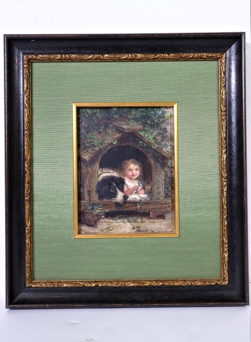 Joseph Henry Sharp (1859 - 1953) "The Dog House": Signed bottom left hand corner. Born in Bridgeport, Ohio, Joseph Sharp was regarded as the "father of the Taos Art Colony," and was known for his Indian figure and genre painting as well as for exquis