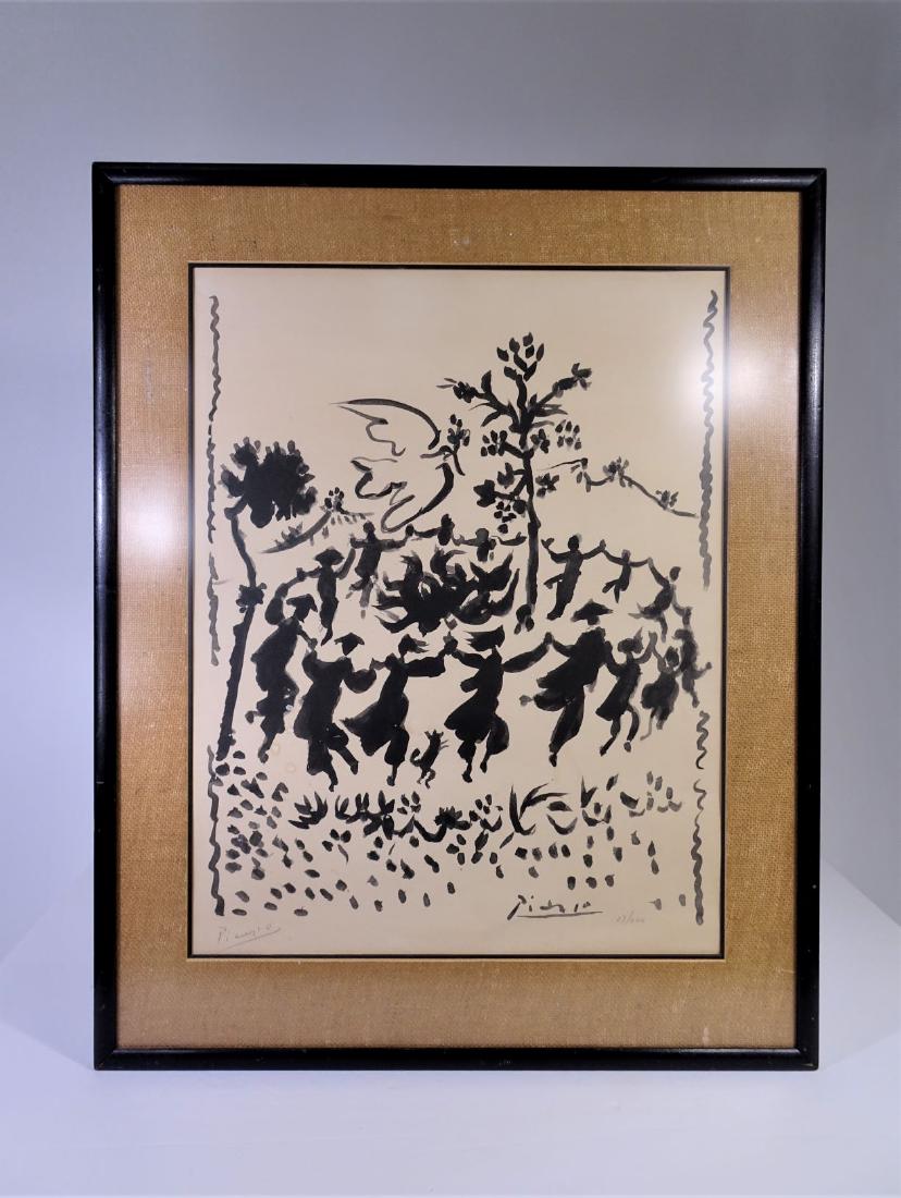 Picasso (1881 - 1973) Lithograph Vive La Paix 1954: Pablo Picasso was a Spanish painter, sculptor, and printmaker known throughout the world and one of the most influential artists of the 20th century. He co-founded the Cubist movement and his famous p