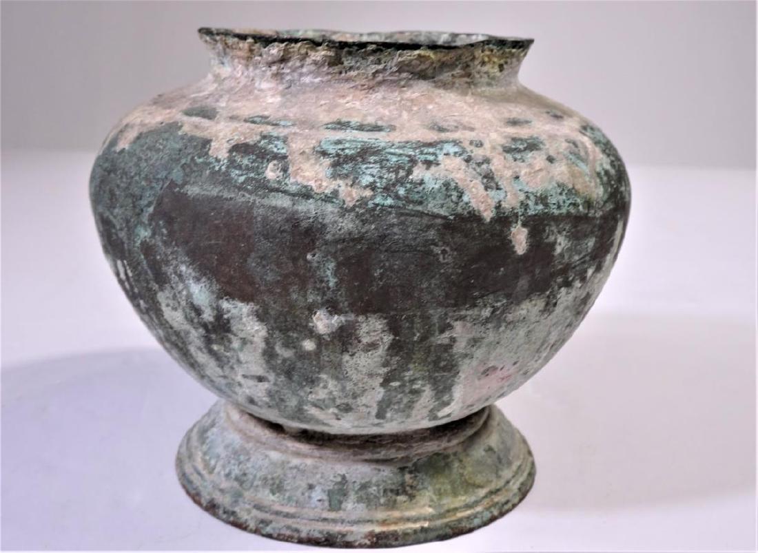 Early Bronze Korean Vessel, 14th C: Early Bronze Korean Vessel, 14th C 4 1/2 x 5 1/2 in. CONDITION - By registering to bid for this auction (either in-house or online) and/or placing a bid in this auction. The BIDDER/BUYER agrees to all