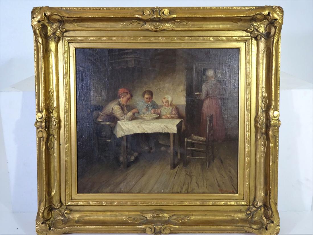 Joseph Tomanek (1889-1974), Interior Scene O/B: Joseph Tomanek (1889-1974), Interior Scene, Oil on Board. Heavy Gilt Frame. American. CONDITION - By registering to bid for this auction (either in-house or online) and/or placing a bid in this auctio