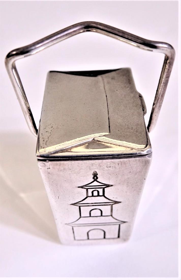 Sterling Tiffany & Co. Chinese "Take Out" Pill Box: Stamped Tiffany & Co 925 Philippines. Size: 1 3/4 x 1 in.