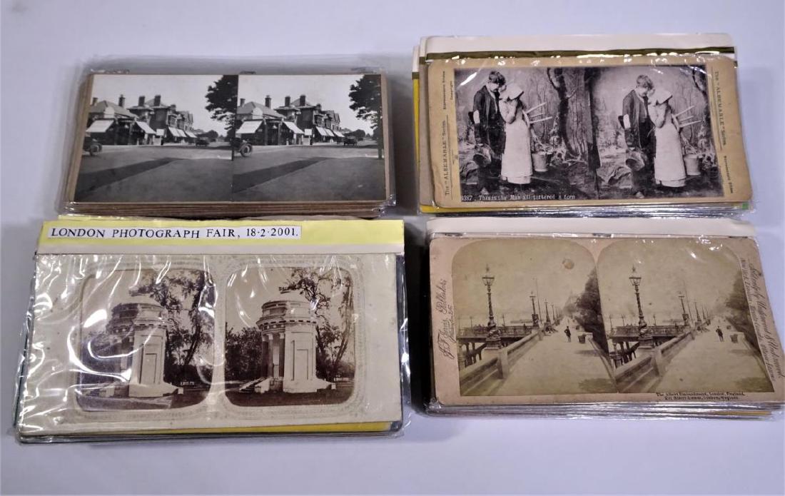 Miscellaneous Group of Stereoview Cards Late 1800s: This lot contains over 100 stereo view cards from all over the world, ranging from the late 1800’s to the early 1900’s. They were issued by Ingersoll, Underwood, Keystone, Hurst, Kilburn, and othe