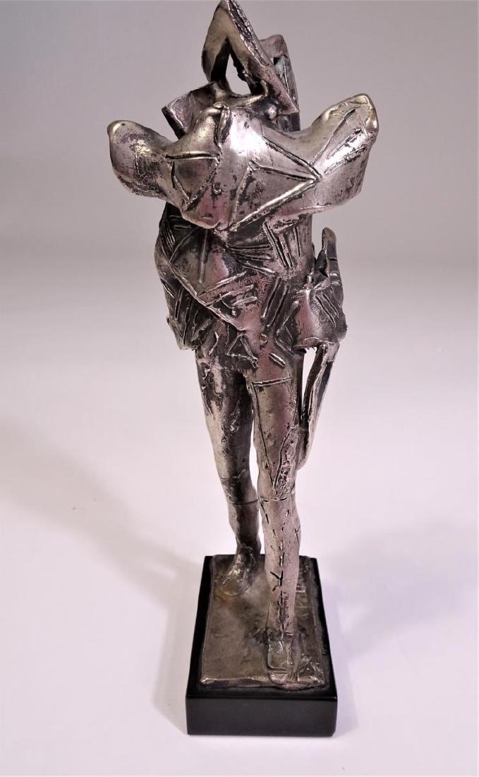 Abbott Pattison, Silvered Bronze Modernist: Size: 9 1/2 x 3 1/4 x 2 1/4 in. Abbott Pattison (1916-1999). Illinois.