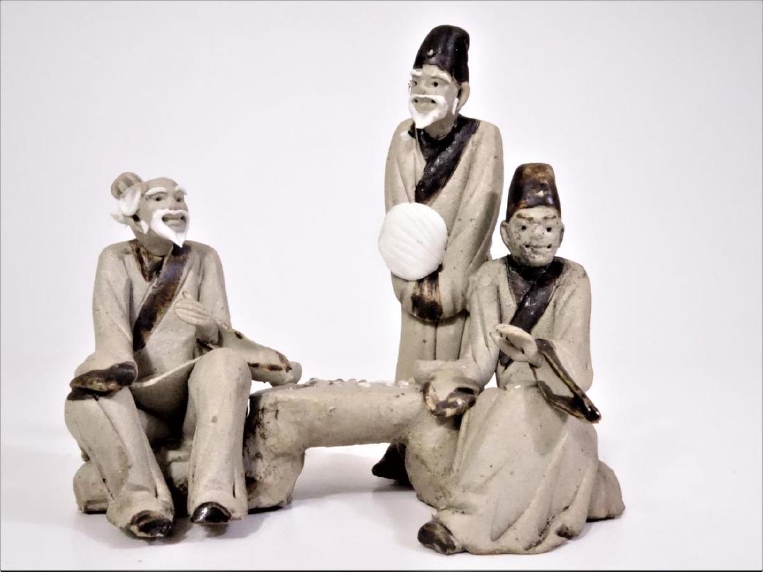 Chinese Unglazed Mud Men: 3 x 3 1/4 in.