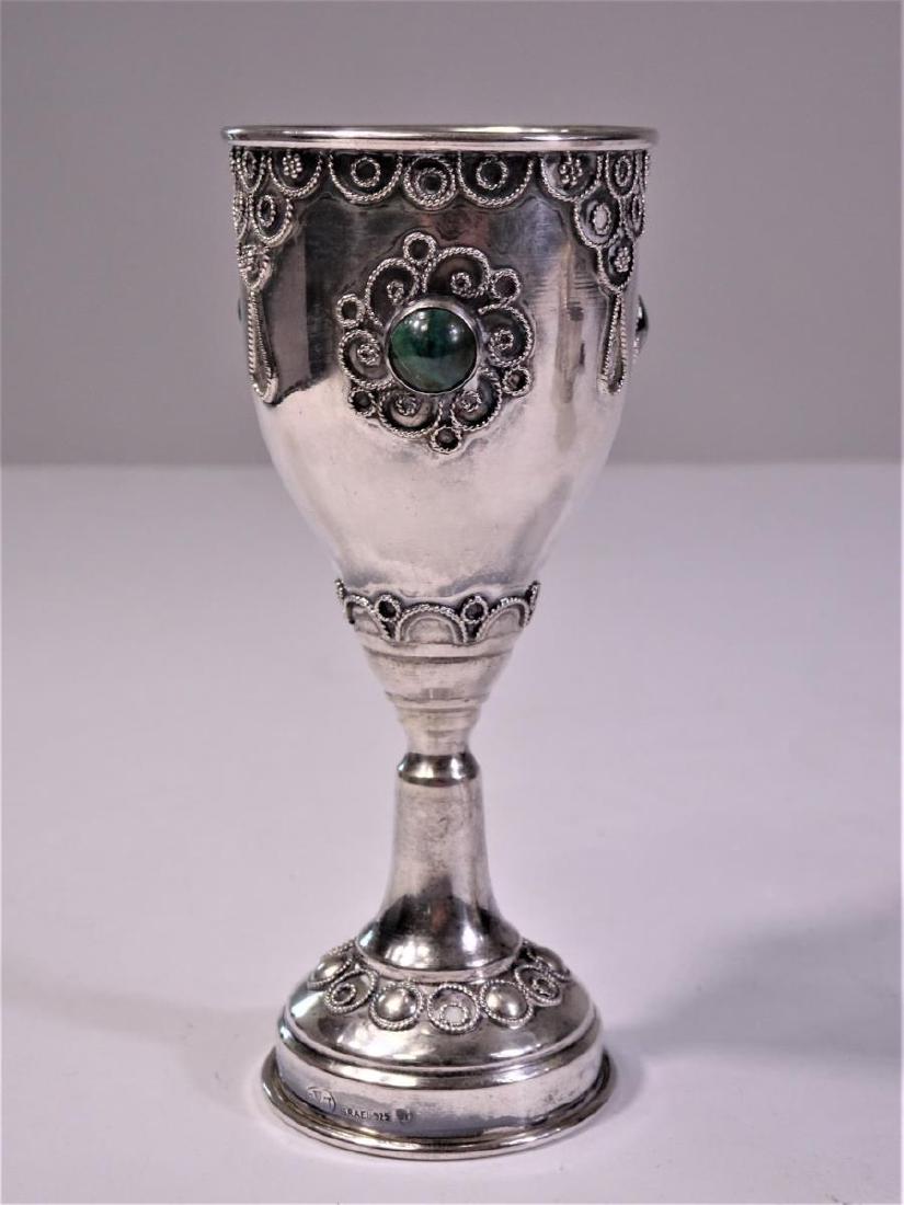 Israeli Silver Chalice Wine Glass, 1.5 Troy oz: Size: 4 1/2 x 2 in.